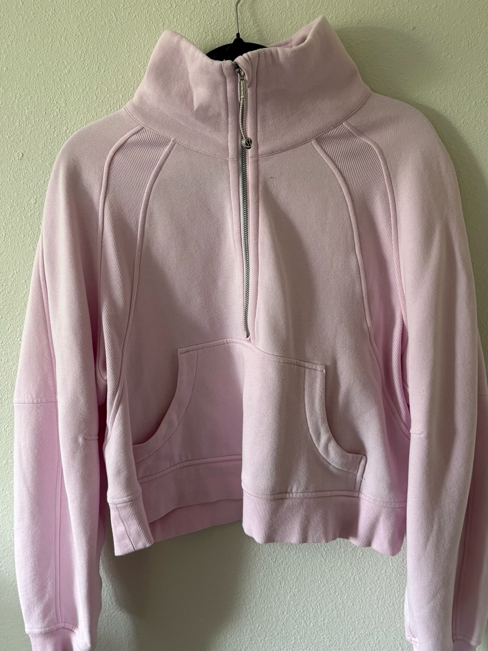 Lululemon Scuba Oversized Funnel Neck Half zip in meadowsweet pink